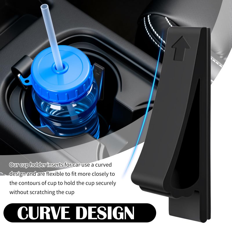 Figpade 6PCS Car Cup Holder Insert Silicone,Anti-Shake Curve Car Coasters Cupholder Stabilizer for Holding Cups/Bottles,Universal Self-Adhesive Cupholder Insert for Cars/SUVs/Trucks - Image 4