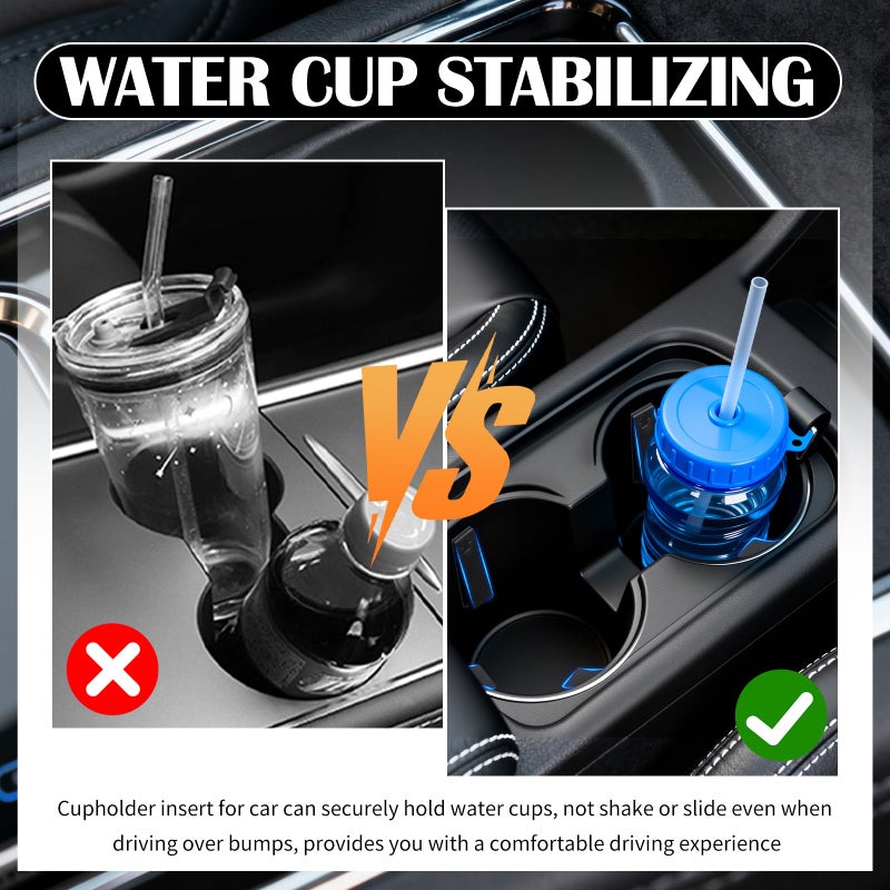 Figpade 6PCS Car Cup Holder Insert Silicone,Anti-Shake Curve Car Coasters Cupholder Stabilizer for Holding Cups/Bottles,Universal Self-Adhesive Cupholder Insert for Cars/SUVs/Trucks - Image 5