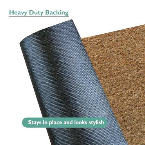 ATMAH Plain Natural Coir Door Mat Runner 40 x 100 cm | Anti Slip PVC Backing | Dirt Trapper | Indoor & Covered Outdoor Entrance Mat - Image 2