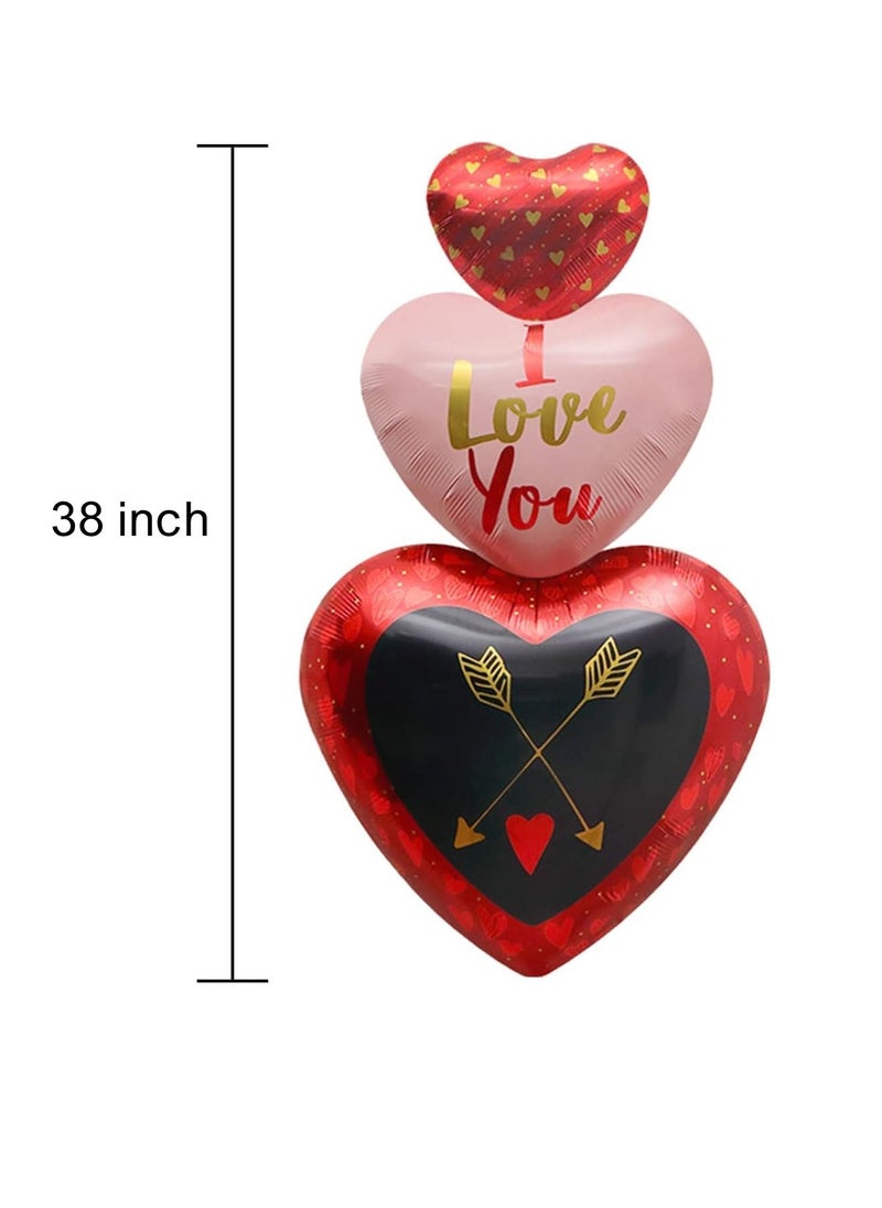 بارتي فن بالونات احبك على شكل قلب - عبر عن حبك ثلاثي الأناقة - Image 2