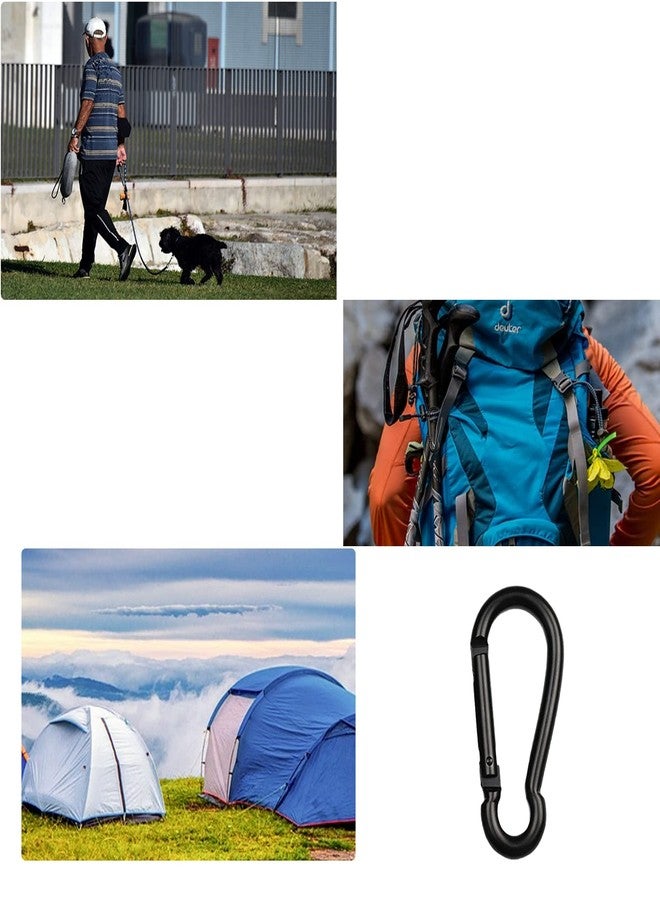 Meisuitd 12 Pcs Small Carabiner Clip Snap Hook M4 1.57 Inch Black Quick Link Clip Keychain for Keychain, Ropes, Pet Chains, Hammock, Backpack, Swing, Water Bottle Capacity 44lb - Image 3
