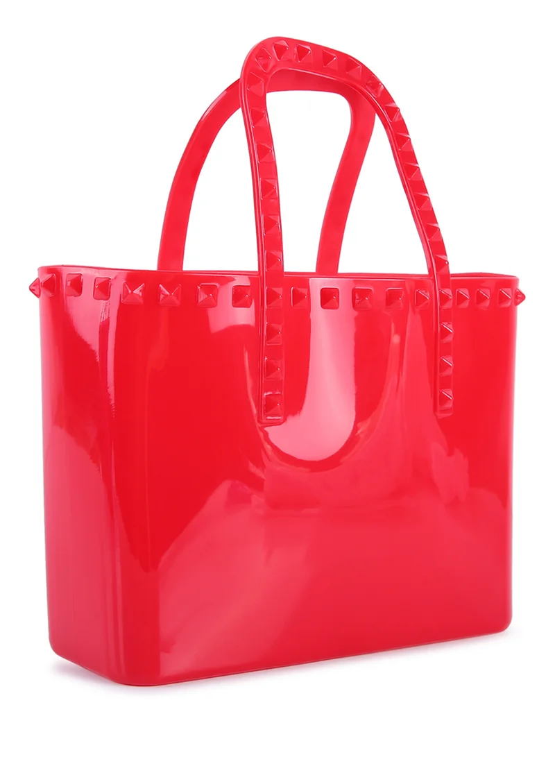 London Rag Red Studded Jelly Candy Tote
