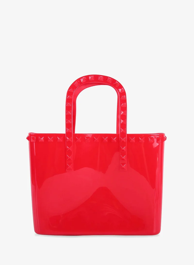Red Studded Jelly Candy Tote