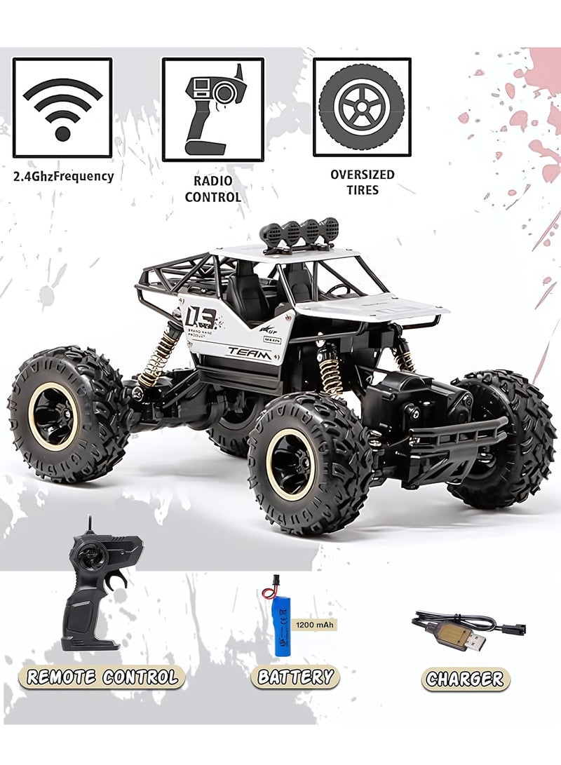 سيارة لعبة عالية السرعة للتسلق على الطرق الوعرة، سيارة تسلق الصخور قابلة لإعادة الشحن ذات الدفع الرباعي، سيارة سباق وحشية عالية السرعة للأولاد والبنات - Image 1