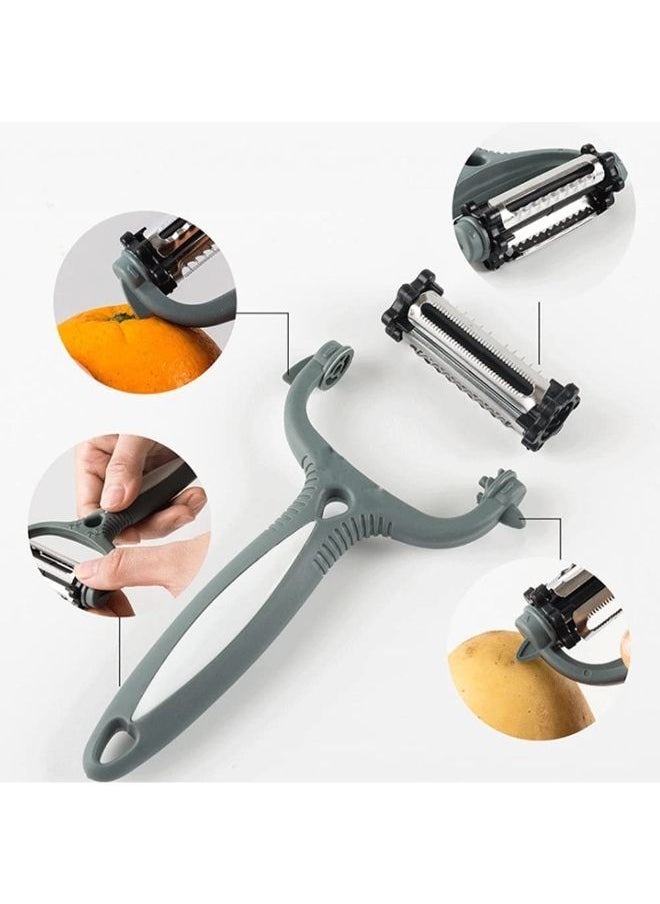 EasyLife - 3-in-1 Multifunctional Stainless Steel Peeler for Household Kitchen With Comfortable Handle - Image 1