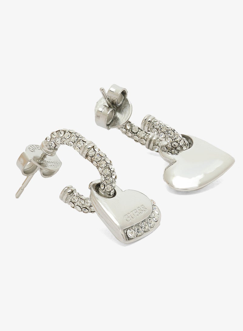 جس أقراط هوب مرصعة بالقلوب - Image 2