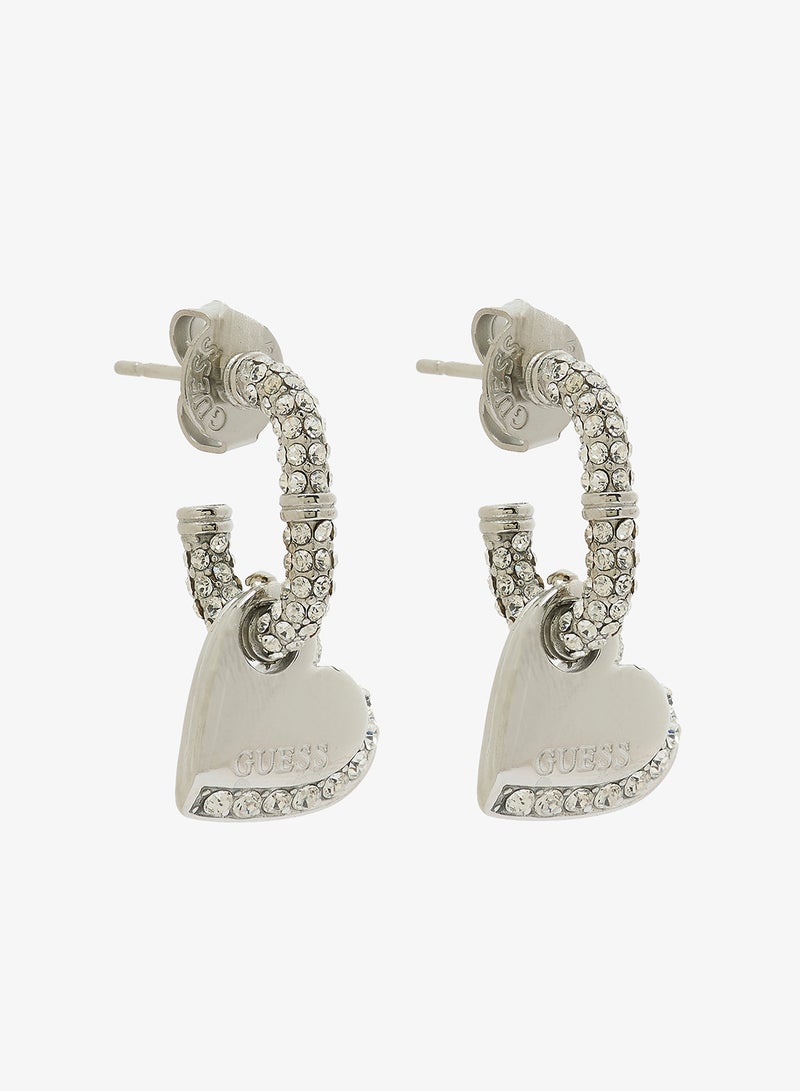 جس أقراط هوب مرصعة بالقلوب - Image 1