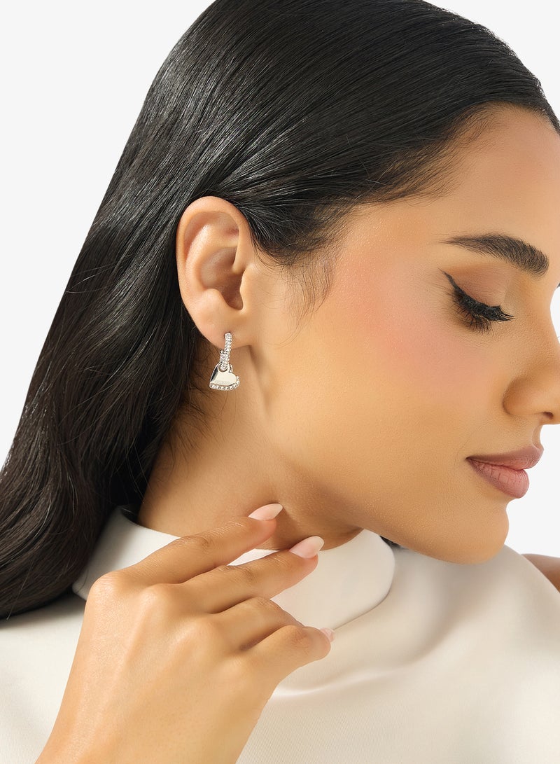 جس أقراط هوب مرصعة بالقلوب - Image 4