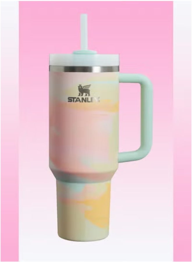 Stanley Stanley cup H2.0 Stainless Steel with Lid and Straw for Water Iced Tea,Coffee and Smoothie,Warm pink,40 oz - Image 2