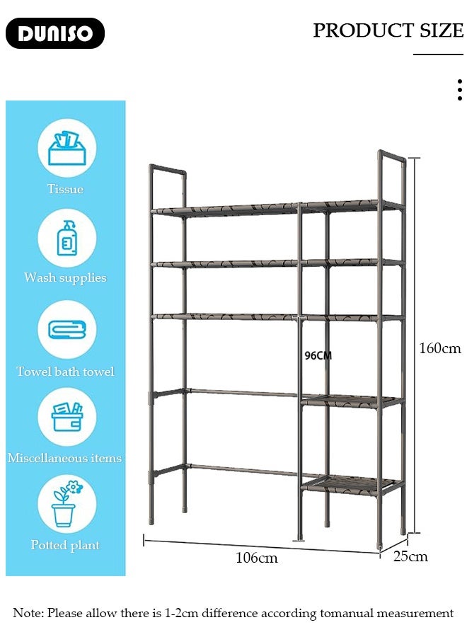DUNISO 3-Tier Over the Washing Machine Storage Rack Bathroom Space Saver,Laundry Room Organization,Bathroom Corner Stand Storage Organizer Accessories,Bathroom Toilet Tower Shelf Space Saver - Image 2