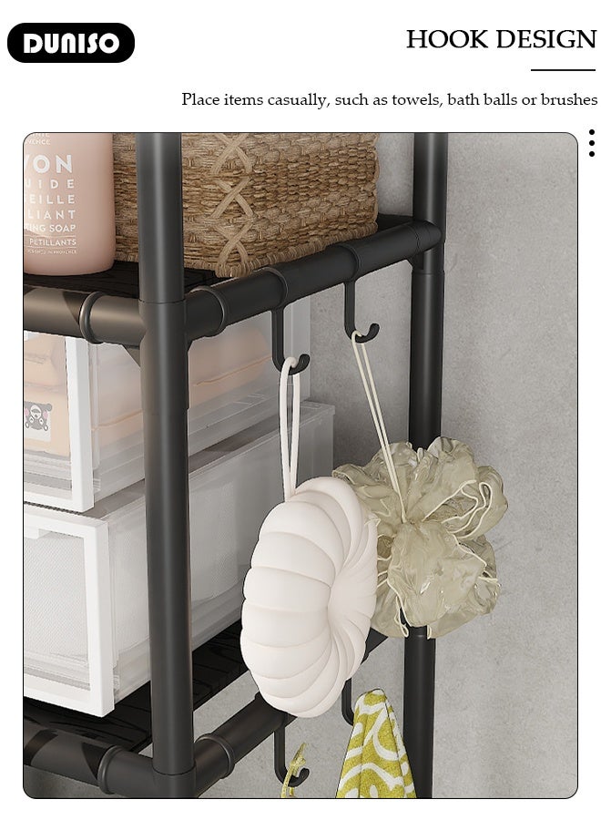 DUNISO 3-Tier Over the Washing Machine Storage Rack Bathroom Space Saver,Laundry Room Organization,Bathroom Corner Stand Storage Organizer Accessories,Bathroom Toilet Tower Shelf Space Saver - Image 4