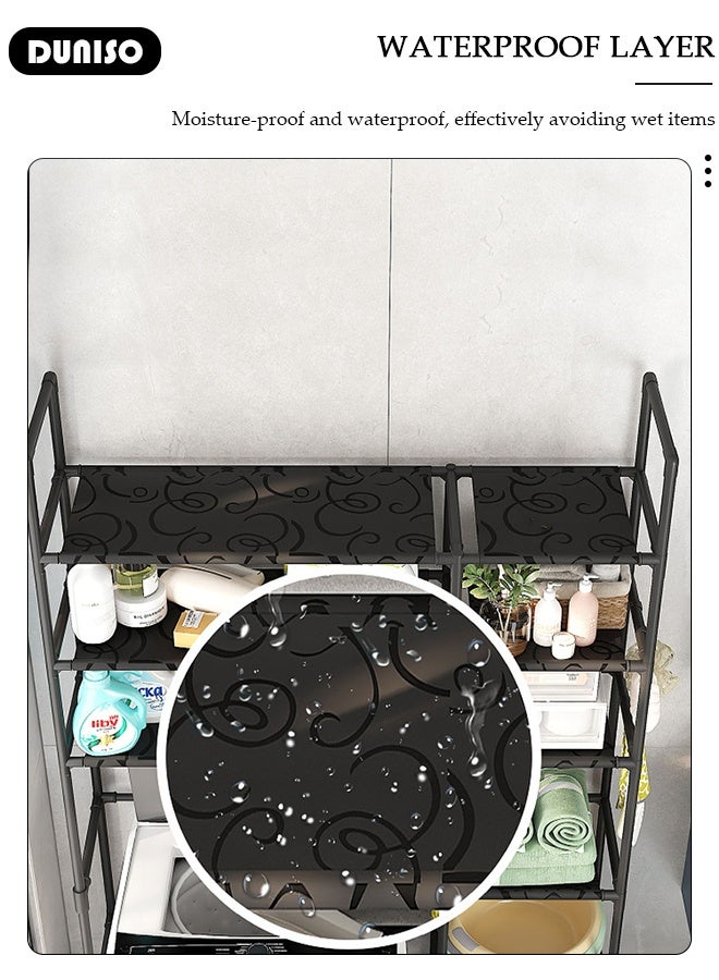 DUNISO 3-Tier Over the Washing Machine Storage Rack Bathroom Space Saver,Laundry Room Organization,Bathroom Corner Stand Storage Organizer Accessories,Bathroom Toilet Tower Shelf Space Saver - Image 5