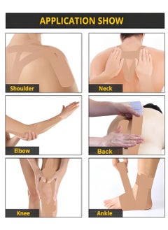 Vergali Kinesiology Tape x2 Pcs - Sweatproof Kinesio Tapes with Strong Japanese Adhesion - Reduces Muscle Pain, Eases Joint Inflammation, Improves Blood Flow - 5cm x 5 Meters (Beige)  - Image 5