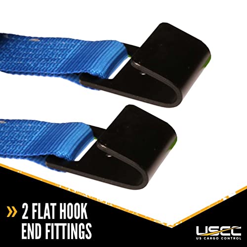 US Cargo Control Large Tow Dolly Basket Straps with Flat Hooks (2-Pack), for Wheel Tire Sizes 17 Inches or Larger, 3,333 Pound Working Load Limit - Image 4