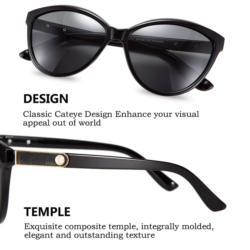 FEISEDY FEISEDY Classic Cateye Polarized Sunglasses for Women 100% UV Protection B2512  - Image 4