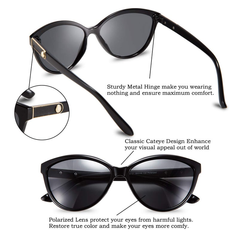 FEISEDY FEISEDY Classic Cateye Polarized Sunglasses for Women 100% UV Protection B2512  - Image 3