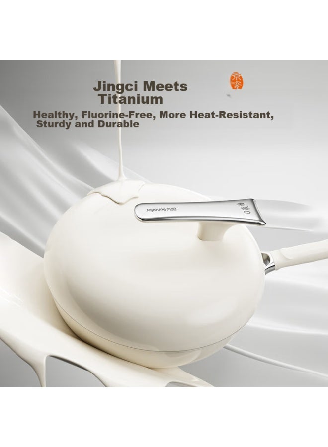 Joyoung Non-stick Wok With Titanium Ceramic Coating, Compatible With All Stoves, 32cm - Image 1