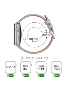 Tasikar Bands Compatible with Apple Watch Band 41mm 40mm 38mm Men Genuine Leather Replacement Band Compatible with Apple Watch Series 8 7 (41mm) SE 6 5 4 (40mm) 3 2 1 (38mm) - Blue  - Image 5