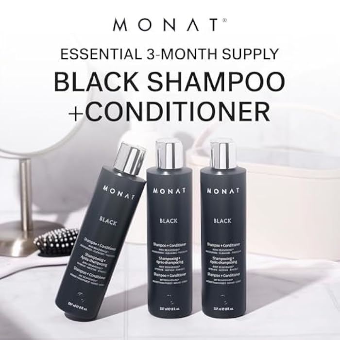 MONAT Black Shampoo + Conditioner – 3-Month Supply – A 2-in-1 Formula for Optimal Hair Care in One Step – Cleanses, Conditions, and Promotes Stronger, Healthier-Looking Hair – 711ml (24.0 fl oz) - Image 3