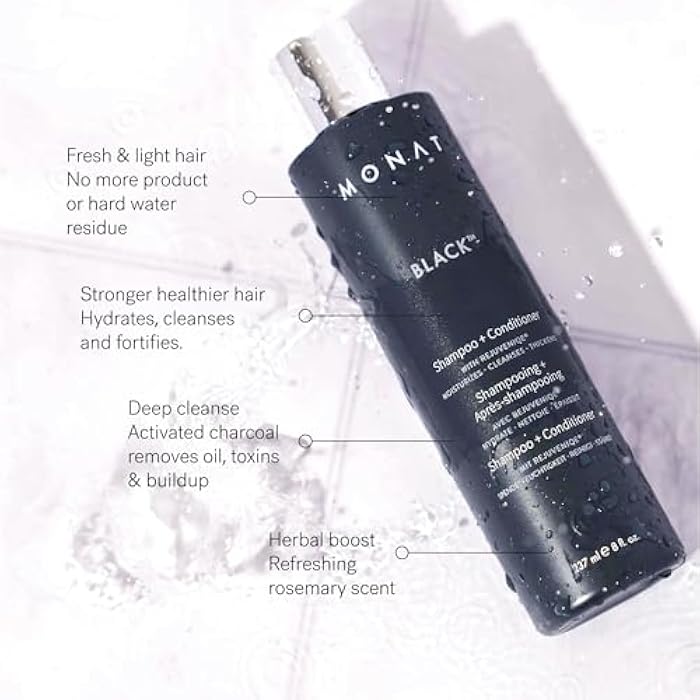 MONAT Black Shampoo + Conditioner – 3-Month Supply – A 2-in-1 Formula for Optimal Hair Care in One Step – Cleanses, Conditions, and Promotes Stronger, Healthier-Looking Hair – 711ml (24.0 fl oz) - Image 4