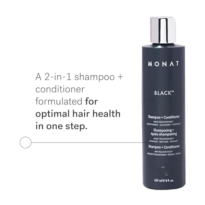 MONAT Black Shampoo + Conditioner – 3-Month Supply – A 2-in-1 Formula for Optimal Hair Care in One Step – Cleanses, Conditions, and Promotes Stronger, Healthier-Looking Hair – 711ml (24.0 fl oz) - Image 2