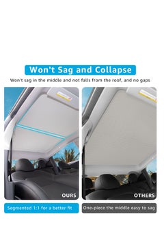 Generic Tesla Model Y 2023 Roof Sunshades, Premium Glass Sunshade for Front and Rear Windows, No Sagging Design with Reflective Covers and Snap Accessories  - Image 3