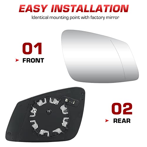ISEYEC Right Passenger Side View Heated Mirror Glass for BMW M2-M6 Series, for BMW 228i 320i 328i 330i 335i 428i 430i 435i 440i 535i 640i F20 F22 F30 F32 F34 F36 F80 2009-2019 - Image 4