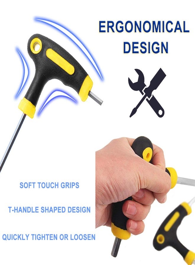 JONMON Bike Hex Key Allen Wrenches Set - 2.5/3/4/5/6mm Bicycle T-handle Long Arm Hex Key with Ball End Screwdriver Hand Tool for Bike Pedal Handlebar Disc Brake Mount Repair - Image 3