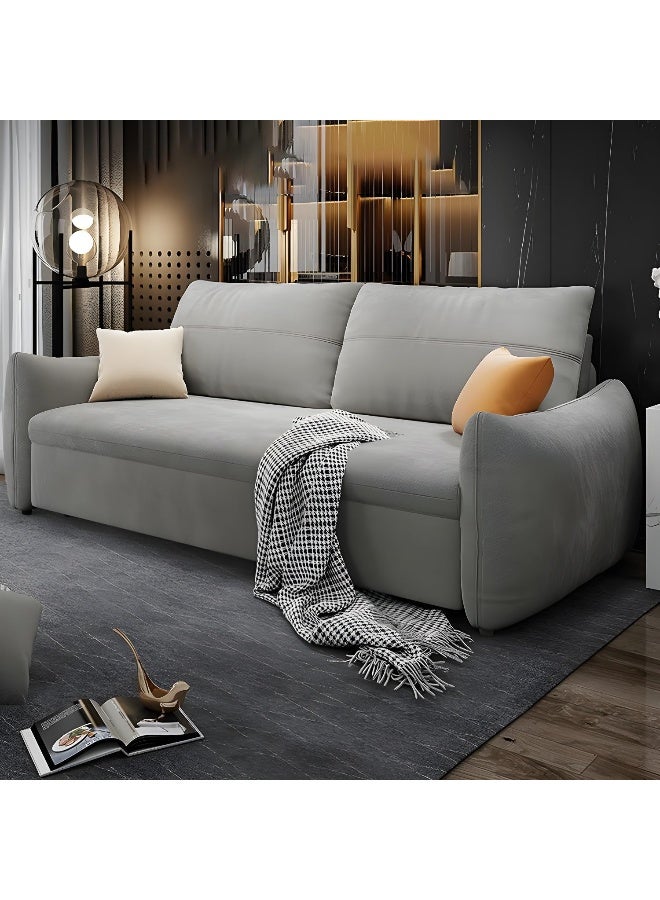 Comfynest Contemporary Square Arm Standard Stain Resistant Sofa Bed In Grey