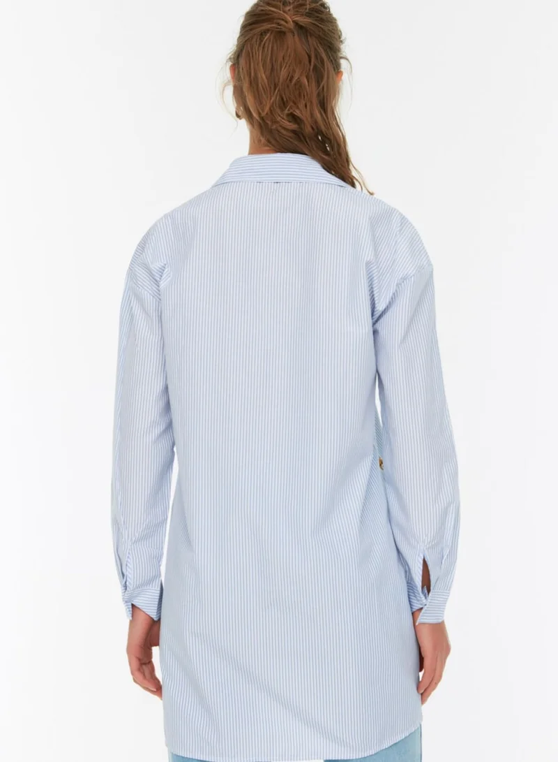 trendyol Embroidered Longline Shirt
