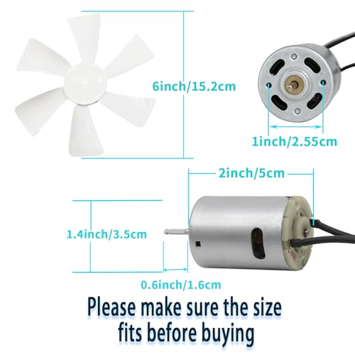 LiuTaoWMX 6’’ RV Vent Fan Motor & Fan Blade Replacement, 12V D-Shaft RV Vent Motor Compatible with Heng's, Elixir, Jensen, Jayco,Toyota Dolphin RV - Image 2