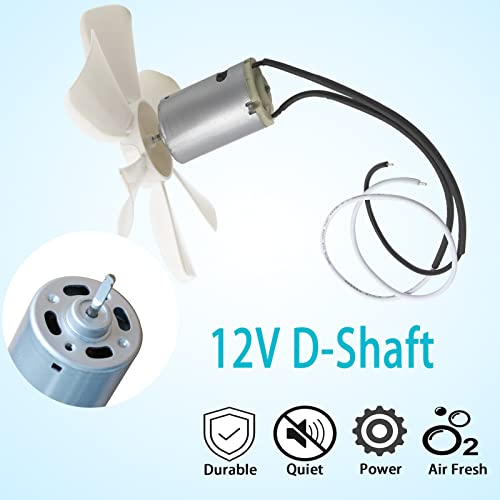 LiuTaoWMX 6’’ RV Vent Fan Motor & Fan Blade Replacement, 12V D-Shaft RV Vent Motor Compatible with Heng's, Elixir, Jensen, Jayco,Toyota Dolphin RV - Image 3