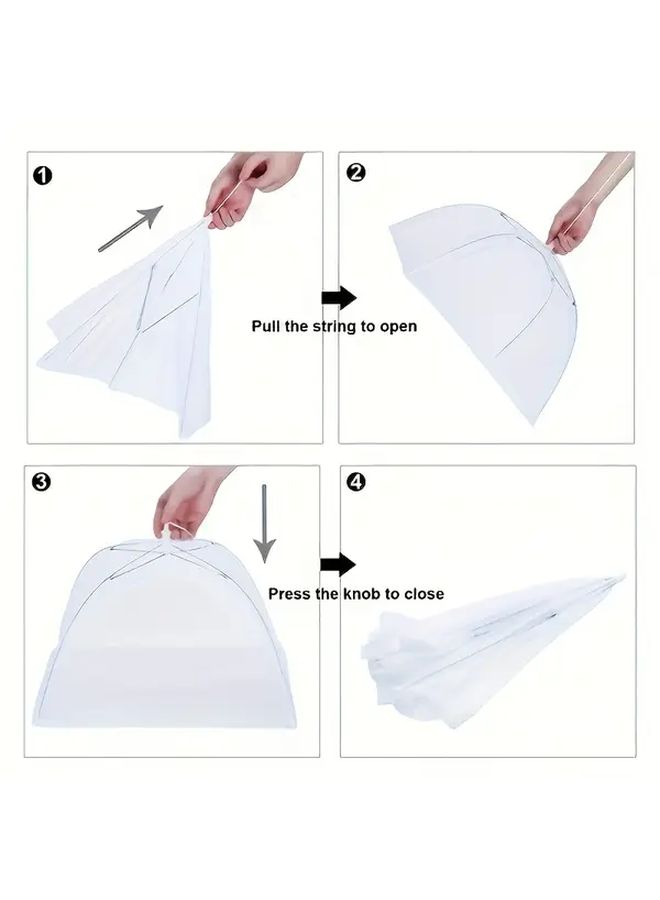 6pcs Pop Up Umbrella Screen Tent Dome Cover Fine Mesh Outdoor Camping Picnic BBQ - Image 2