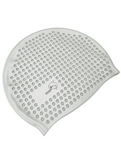 Dolphin Bubble Swimming Cap Silicone Waterproof For Adult, Silver  - Image 1
