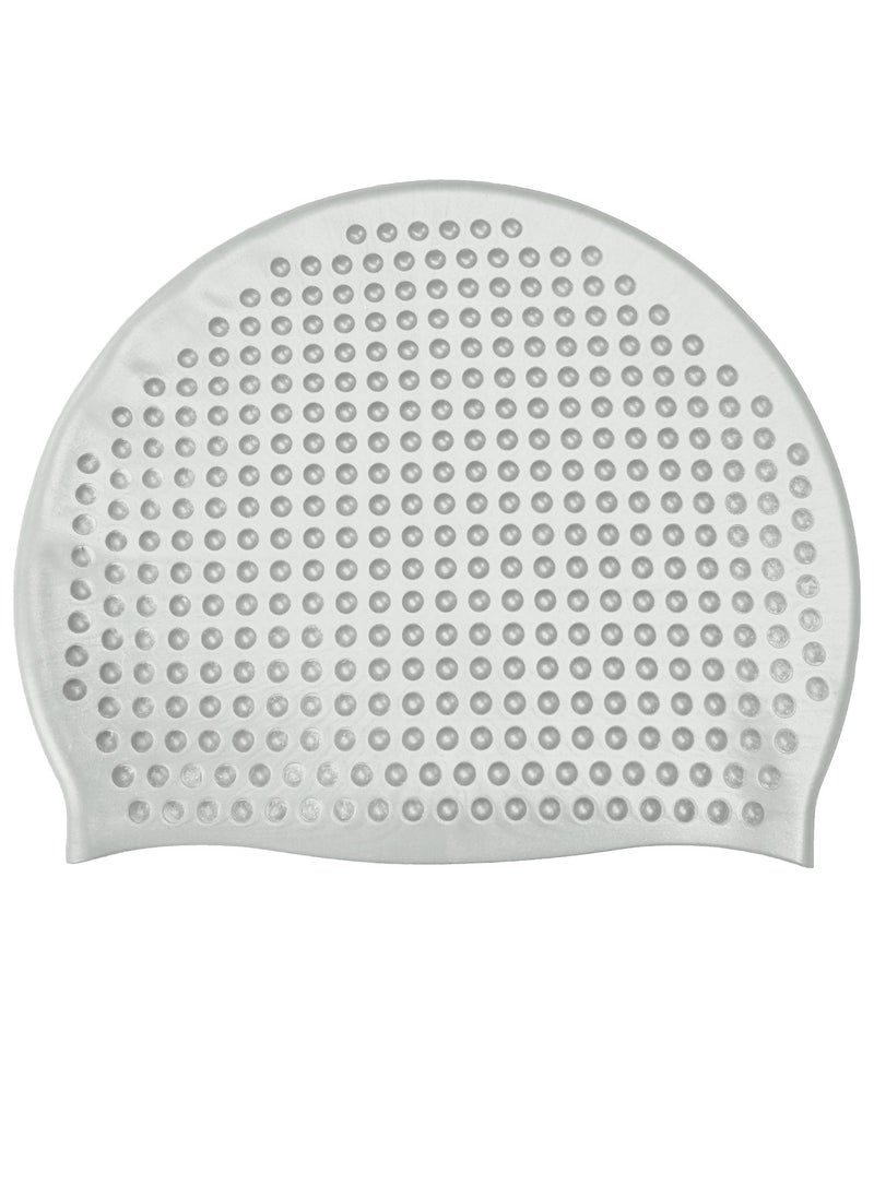 Dolphin Bubble Swimming Cap Silicone Waterproof For Adult, Silver  - Image 4