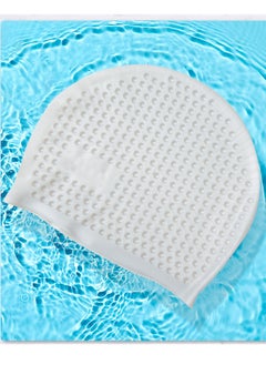 Dolphin Bubble Swimming Cap Silicone Waterproof For Adult, Silver  - Image 2