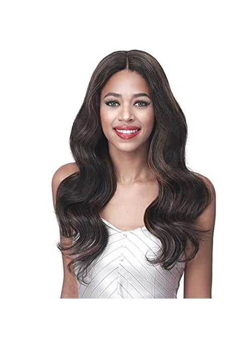 BOBBI BOSS BOBBI BOSS 100percent Human Hair HD Transparent 4'' Deep Lace Prt Wig MHLF491 NATURAL WAVE (16'', P1B/30) 