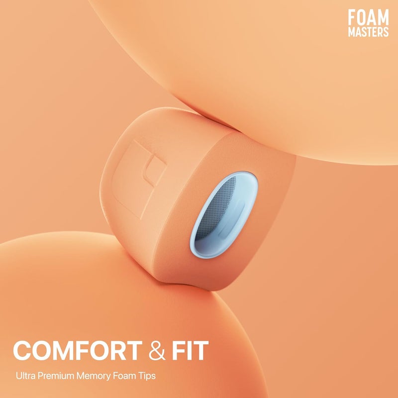 AutoLine Pro Foam Masters Ultra-Premium Memory Foam Ear Tips for AirPods Pro 1st & 2nd Gen | 3 Pairs | New Ver. | Secure Fit | Super Comfort | Better Noise Cancel | Replacement Buds (Assorted S/M/L, Peach) - Image 4