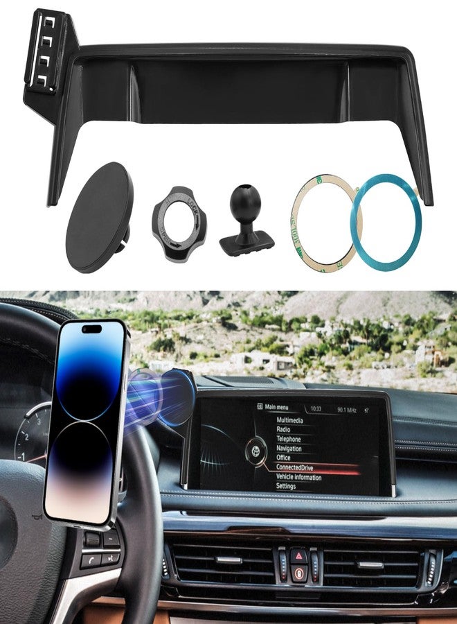 APESER Compatible with BMW X5 Screen Phone Mount 2014-2018/X6 2015-2019,F15/F16 Cell Phone Holder for 10.3 Inch Touch Screen,Magnetic Cell Holder Anti-Shake,Rotation Mobile Mount Cradle,Black - Image 1