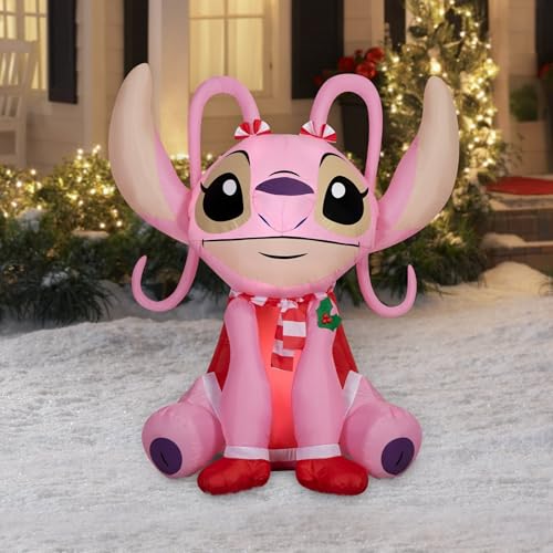 Gemmy Disney Stitch Christmas Inflatable 45 Ft Tall Elf and Angel Versions Outdoor Holiday Decoration Stitch Angel - Image 3