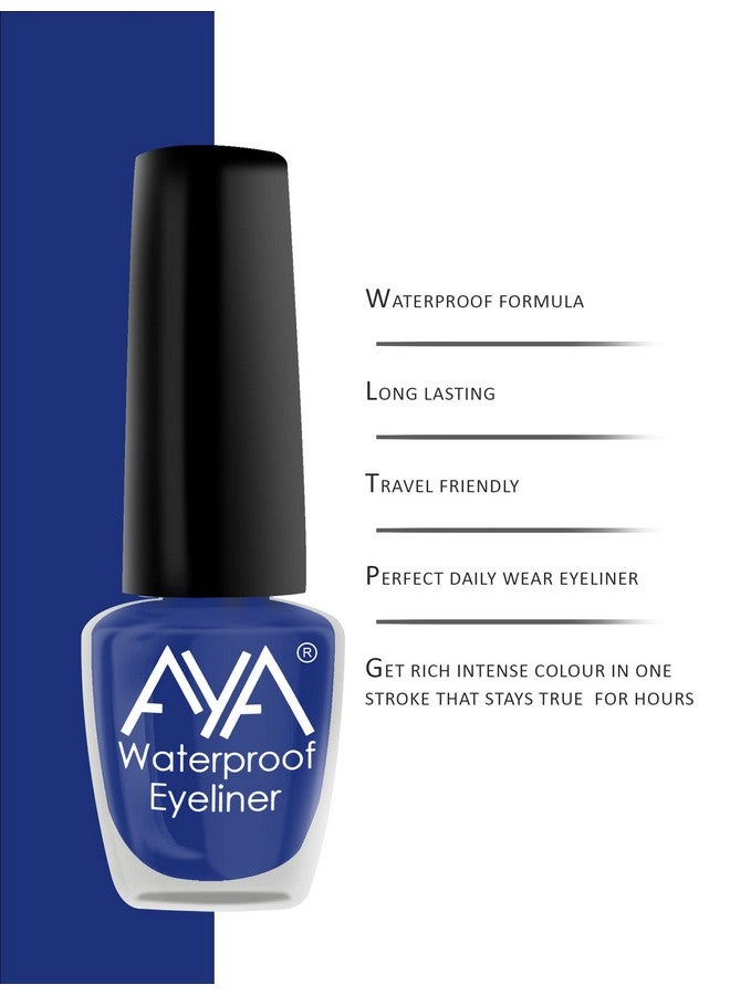 AYA 24 Hrs Long Lasting & Waterproof Eyeliner, Blue 5Ml - Image 2
