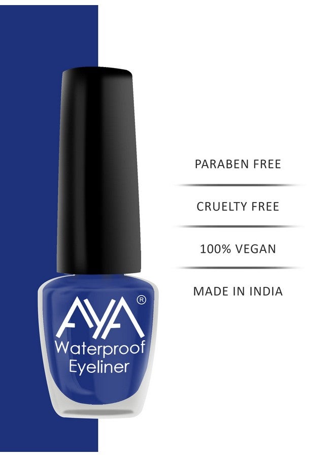 AYA 24 Hrs Long Lasting & Waterproof Eyeliner, Blue 5Ml - Image 3