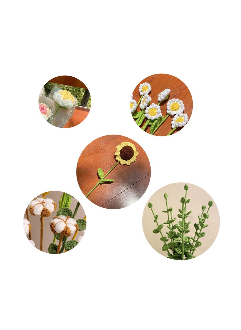 Captaintech Handcrafted Crochet Flower Bouquet Kit with Sunflowers Roses and Daisies Perfect for Mother's Day Birthdays Weddings and Home Decor  - Image 2