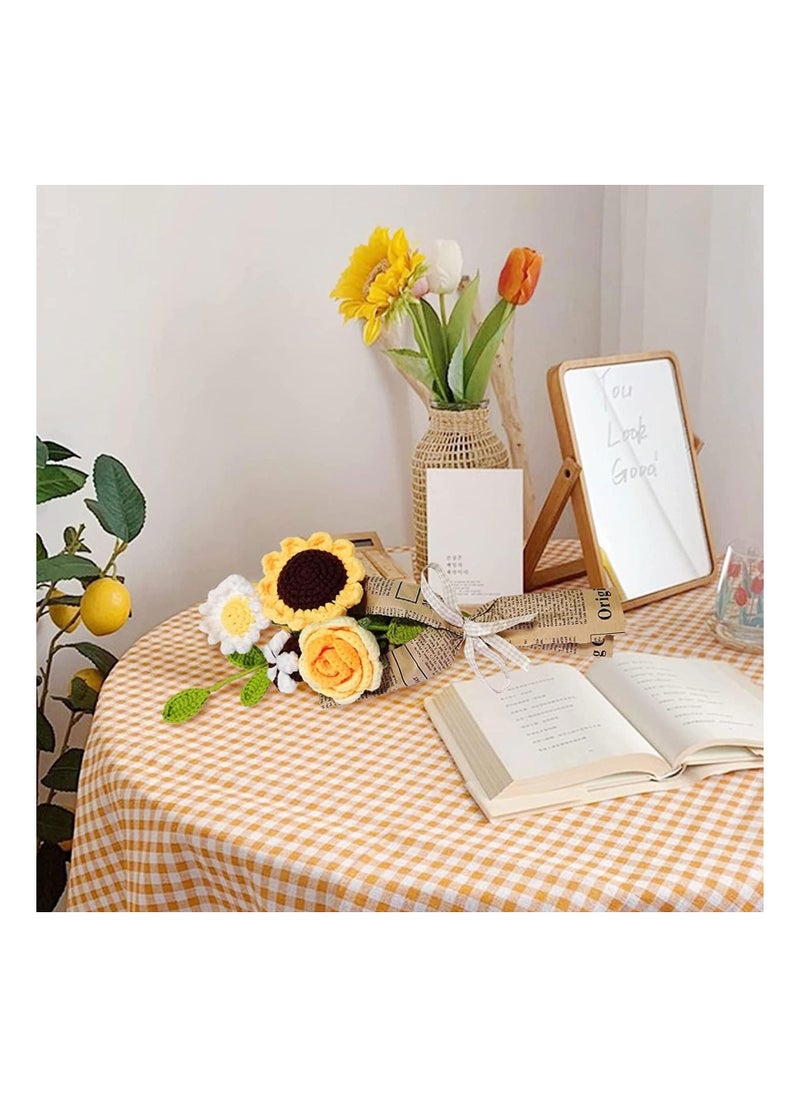 Captaintech Handcrafted Crochet Flower Bouquet Kit with Sunflowers Roses and Daisies Perfect for Mother's Day Birthdays Weddings and Home Decor  - Image 4