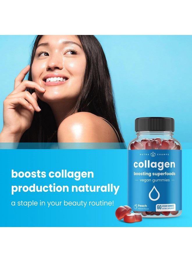 NutraChamps NutraChamps Collagen Boosting Gummies, Collagen Booster Gummy for Natural Collagen Production, Vegan Pectin Supplements Chews for Women & Men, 60 Peach Vitamins Gummies - Image 5