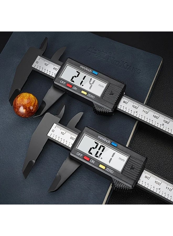 Black Electronic Digital Micrometer Caliper with Large LCD Display Measuring Tool 1pc - Image 1