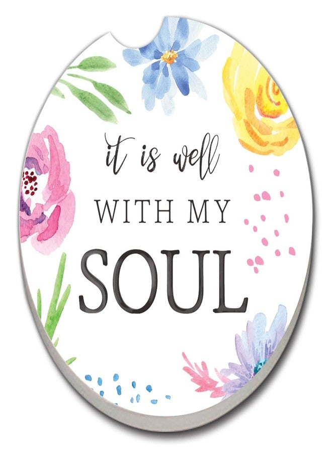 Counterart Thirstystone Well with My Soul Single Absorbent Stone Coaster for Vehicle Cup Holder 2.6” Diameter Manufactured in The USA - Image 1