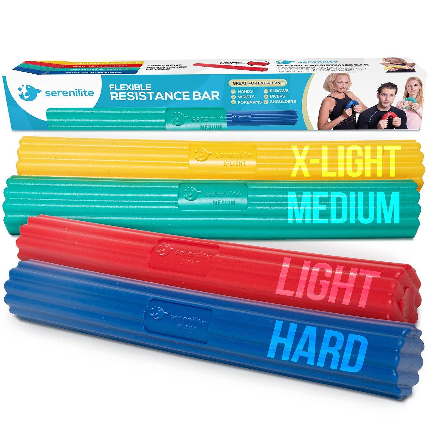 Serenilite Flex Bar Set of 4 Extra Light Light Medium Hard