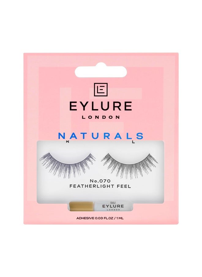 EYLURE - London False Eyelashes - Naturals No. 070 Featherlight Feel Lashes With Adhesive Black - Image 1