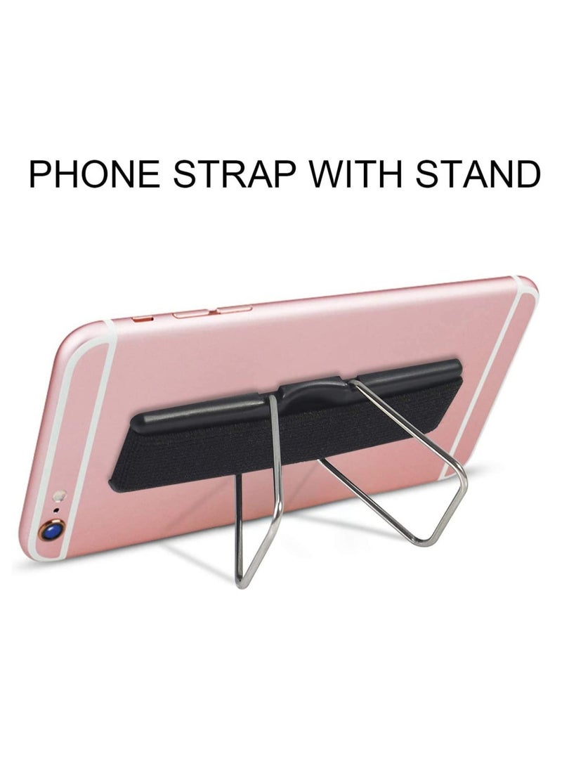 ELTRAZONE Phone Grip, CISID Cell Phone Strap Stand for Back of Phone Loop Holder for Hand Compatible with iPhone, Samsung Galaxy and All Smartphones(Black,2 pcs)  - Image 2